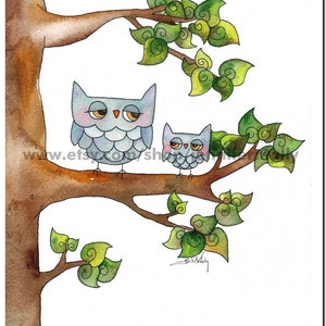 Owls 8x10 art print