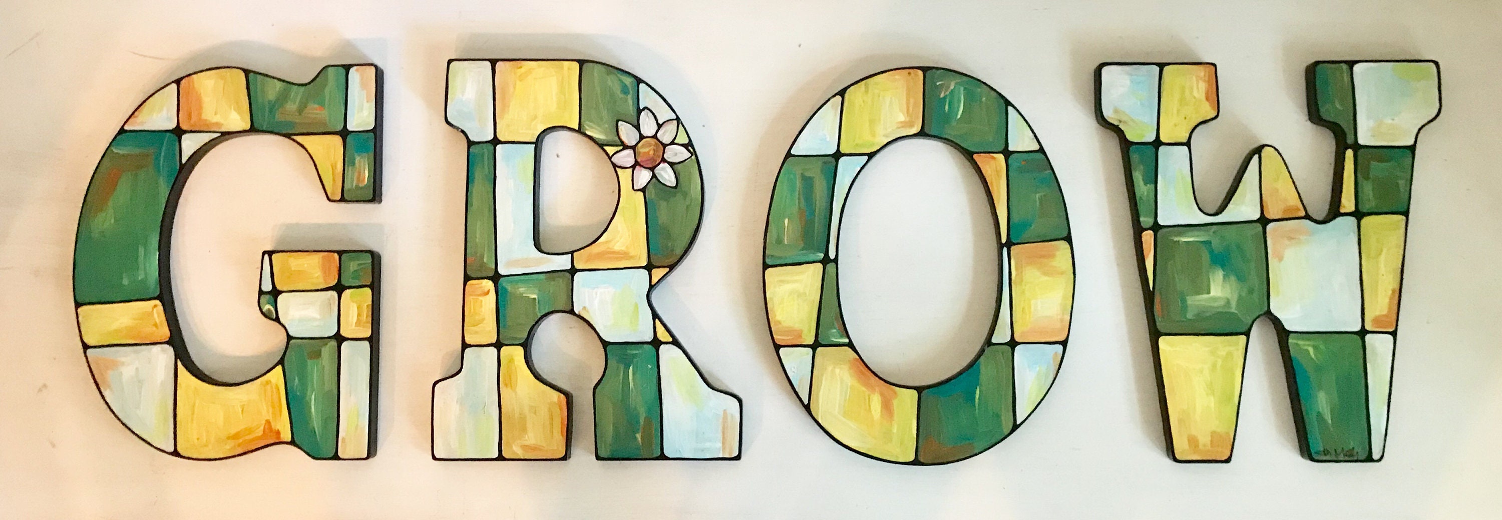 GROW Hand-painted Letters - Etsy
