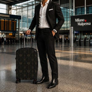 Maleta elegante con estampado de búho / Equipaje de viaje vintage / Policarbonato / Viajes de negocios / Escapada de fin de semana / Equipaje de mano / Maleta negra