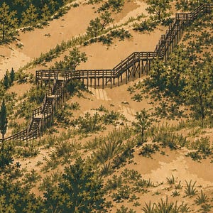 Plakat z Parku Narodowego Indiana Dunes, wydruk z podróży po plaży nad jeziorem Michigan w stylu vintage, dekoracja ścienna z wydmami w stylu retro, dekoracja do druku w stylu WPA z lat 60. XX wieku zdjęcie 4