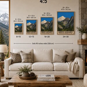Bundel met nationale parken in de Pacific Northwest, Mount Rainier, Crater Lake, Olympic National Park en de North Cascades: vintage reisposterset (digitale download). afbeelding 16