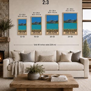 Lake Clark National Park Poster, Vintage Alaska Mountain Lake Travel Print, Retro Alpine Wilderness Wall Art, WPA Style Serigraph Printable imagem 8