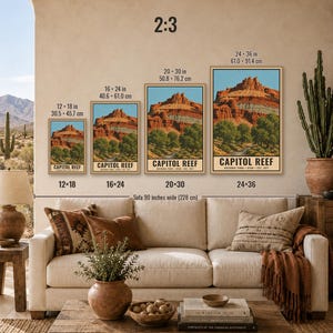 Capitol Reef National Park Poster, Utah Vintage Travel Print, Fruita Orchard Landscape, Red Rock Wall Decor, Printable Digital Download image 9