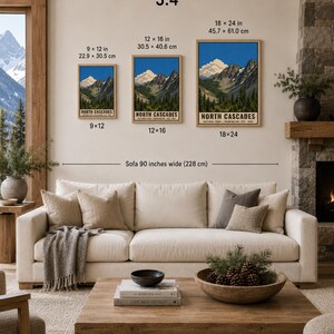 Bundel met nationale parken in de Pacific Northwest, Mount Rainier, Crater Lake, Olympic National Park en de North Cascades: vintage reisposterset (digitale download). afbeelding 17