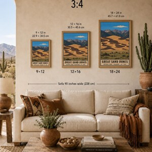 Great Sand Dunes National Park Poster, Colorado Vintage Travel Artwork, Mountain Desert Landscape, Printable Digital Download Decor Bild 9