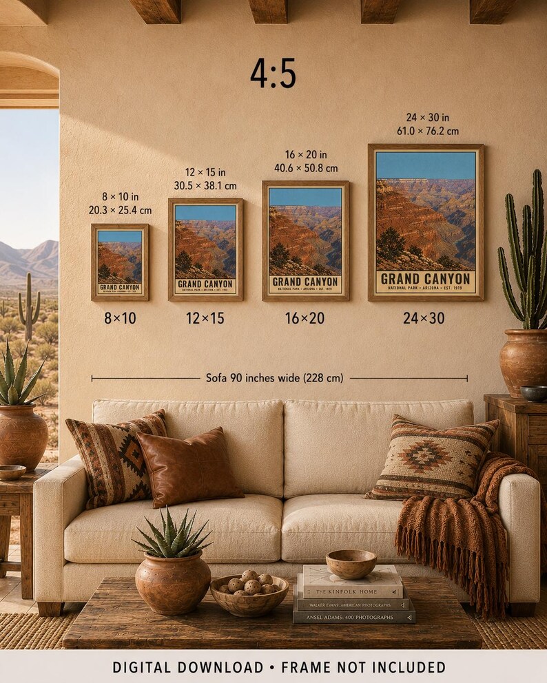 Grand Canyon National Park Poster, Vintage Arizona Desert Travel Print, Retro River Valley Wall Art, 1960s WPA Style Serigraph Printable Bild 10
