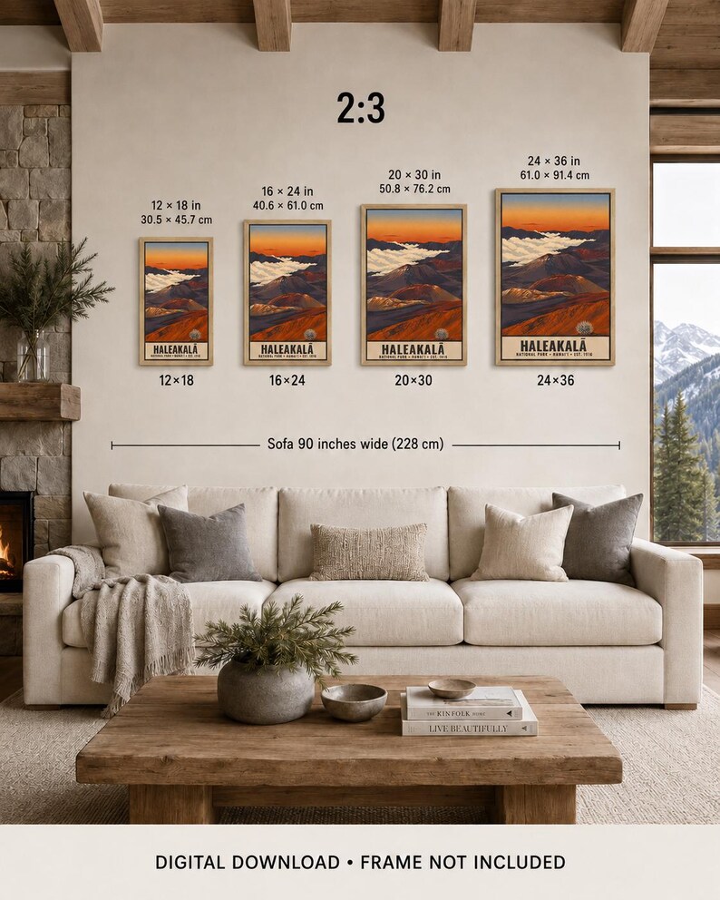 Haleakala National Park Poster, Hawaii Maui Volcano Sunrise Vintage Travel Print, Retro Island Landscape Wall Art, WPA Style Printable image 8