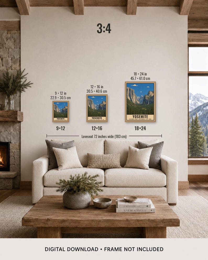 Plakat z Parku Narodowego Yosemite, Krajobraz Doliny Kalifornijskiej, Grafika podróżnicza w stylu vintage, Half Dome El Capitan, Dekoracja ścienna do druku, Cyfrowy zdjęcie 10