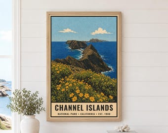 Channel Islands National Park Poster, Vintage California Coast Travel Artwork, Anacapa View, Printable Digital Download