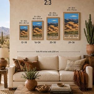 Great Sand Dunes National Park Poster, Colorado Vintage Travel Artwork, Mountain Desert Landscape, Printable Digital Download Decor Bild 8