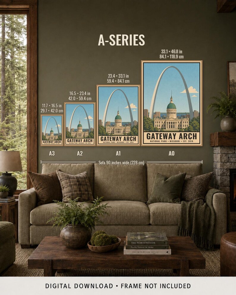 Gateway Arch National Park Poster, Vintage St Louis Missouri Travel Artwork, Printable Digital Decor, Retro Skyline Gift image 12
