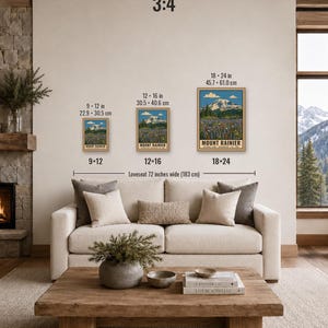 Poster zum Mount Rainier Nationalpark, Vintage-Reisemotiv aus Washington, Druckbare Wildblumenwiesen-Dekoration, Gletschergipfel-Download Bild 10