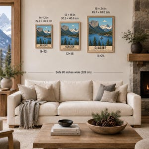Glacier National Park Poster, Montana Going to the Sun Road Vintage Travel Print, Retro Mountain Lake Wall Art, WPA Style Printable Art imagem 9