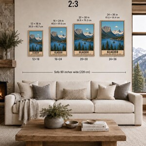 Glacier National Park Poster, Montana Going to the Sun Road Vintage Travel Print, Retro Mountain Lake Wall Art, WPA Style Printable Art imagem 8