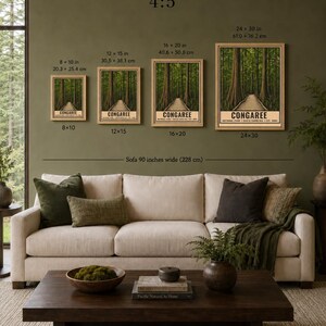 Congaree National Park Poster, South Carolina Swamp Boardwalk Vintage Travel Print, Retro Forest Wall Art, WPA Style Printable Decor image 10