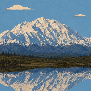 Denali nationalpark-affisch, vintage-resetryck med Alaskas bergstundra, retro väggkonst med vilda djur och landskap, utskrivbar konst från 1960-talet i WPA-stil bild 4