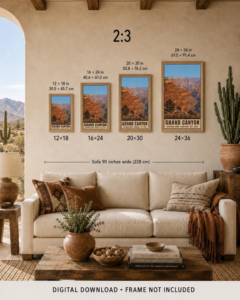 Desert Southwest National Parks Poster Collection, Eight Vintage Travel Prints, Grand Canyon Saguaro Digital Wall Art Bundle image 16