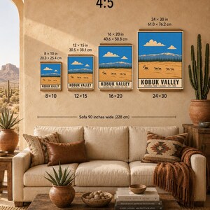 Kobuk Valley National Park Poster, Vintage Alaska Sand Dunes Arctic Travel Print, Retro River Landscape Wall Art, WPA Style Printable Art afbeelding 10
