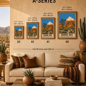 Joshua Tree National Park Poster, Vintage California Desert Travel Print, Retro Cactus Landscape Wall Art, 1960s WPA Style Printable Art image 10