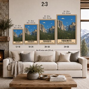 Plakat z Parku Narodowego Yosemite, Krajobraz Doliny Kalifornijskiej, Grafika podróżnicza w stylu vintage, Half Dome El Capitan, Dekoracja ścienna do druku, Cyfrowy zdjęcie 9