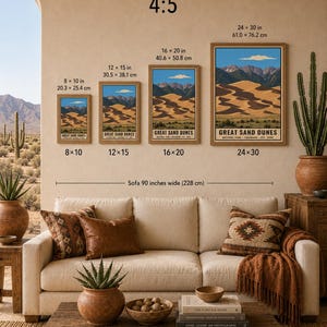 Great Sand Dunes National Park Poster, Colorado Vintage Travel Artwork, Mountain Desert Landscape, Printable Digital Download Decor Bild 10