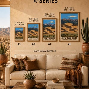 Great Sand Dunes National Park Poster, Colorado Vintage Travel Artwork, Mountain Desert Landscape, Printable Digital Download Decor Bild 11