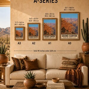 Grand Canyon National Park Poster, Vintage Arizona Desert Travel Print, Retro River Valley Wall Art, 1960s WPA Style Serigraph Printable Bild 11