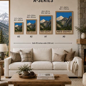 Bundel met nationale parken in de Pacific Northwest, Mount Rainier, Crater Lake, Olympic National Park en de North Cascades: vintage reisposterset (digitale download). afbeelding 18