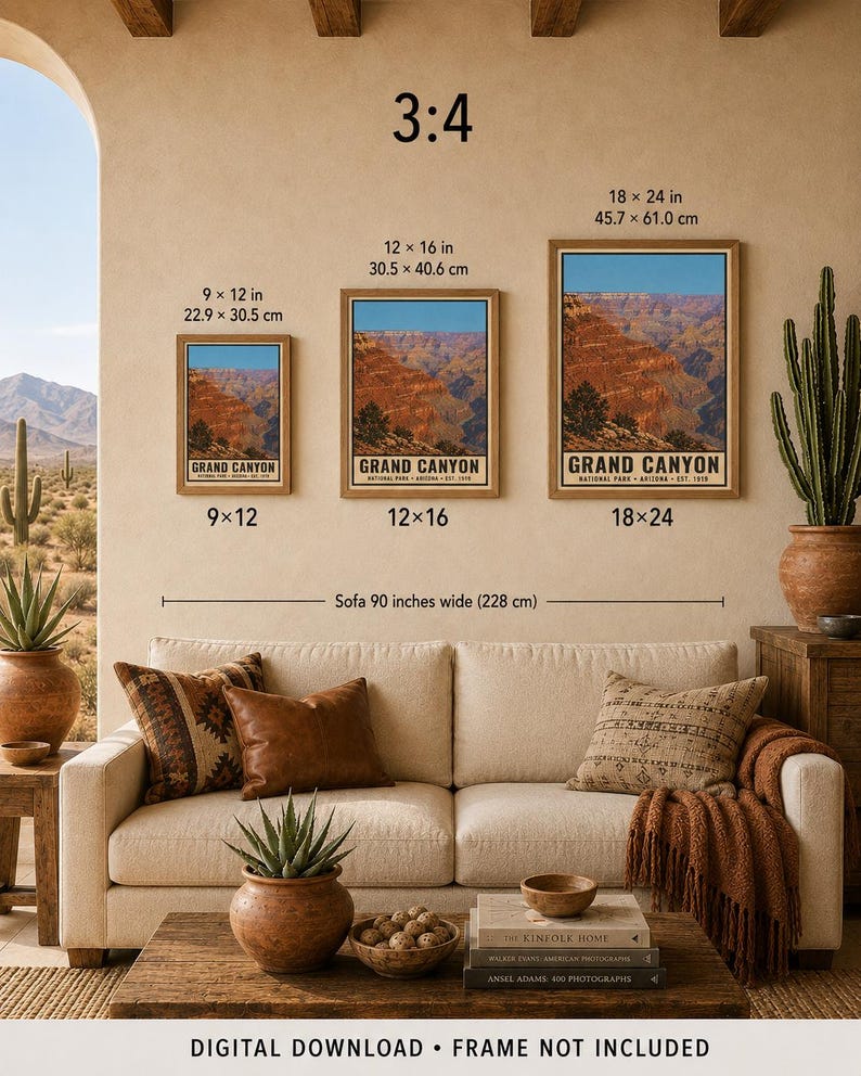 Grand Canyon National Park Poster, Vintage Arizona Desert Travel Print, Retro River Valley Wall Art, 1960s WPA Style Serigraph Printable Bild 9