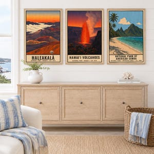 Haleakala National Park Poster, Hawaii Maui Volcano Sunrise Vintage Travel Print, Retro Island Landscape Wall Art, WPA Style Printable image 7