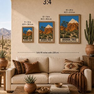 Joshua Tree National Park Poster, Vintage California Desert Travel Print, Retro Cactus Landscape Wall Art, 1960s WPA Style Printable Art image 9