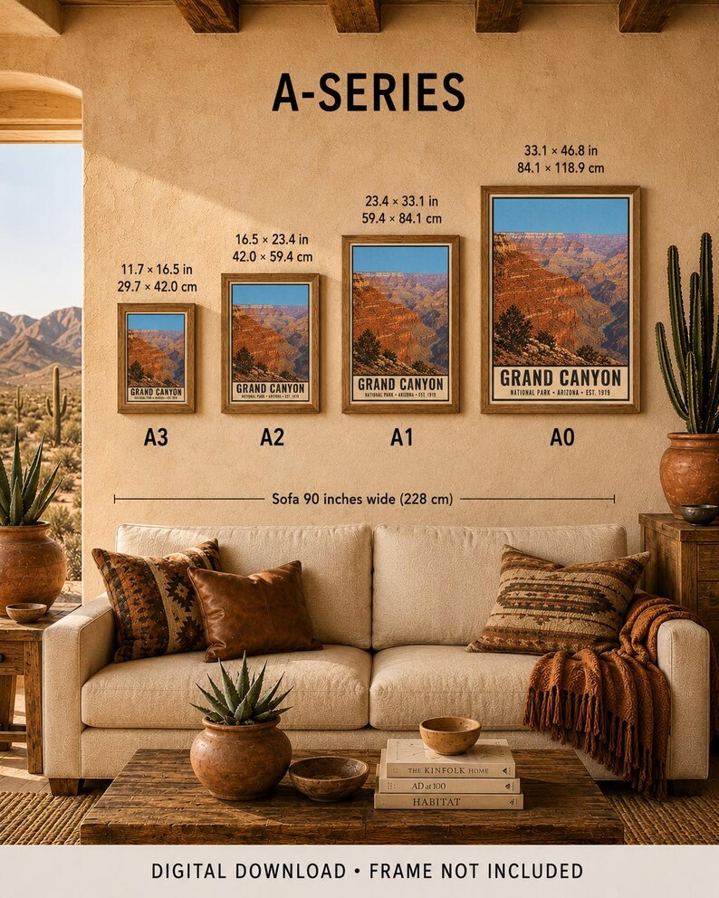 Desert Southwest National Parks Poster Collection, Eight Vintage Travel Prints, Grand Canyon Saguaro Digital Wall Art Bundle image 19