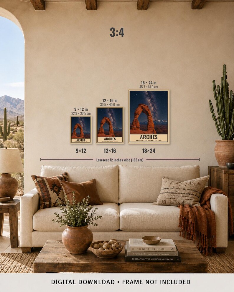 Utah Mighty Five Night Sky-posterset, 5 tryck med Vintergatans nationalpark, väggkonst med stjärnskådning (digital nedladdning) bild 17