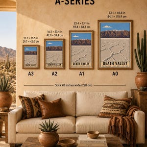 Death Valley National Park Poster, Vintage California Desert Travel Print, Retro Salt Flats Wall Art, 1960s WPA Style Serigraph Printable imagen 10