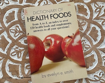 Vintage 1972 Dictionary of Health Foods Beauty Dell Purse Book Life Hack 1970s