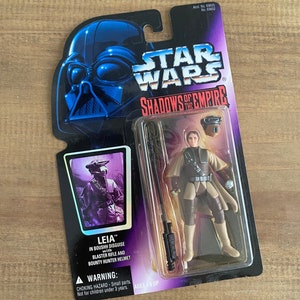 Vintage 1996 Leia in Boushh Disguise with Rifle and Helmet Star Wars Shadows of the Empire Kenner Hasbro Toy Action Figure Sealed Package