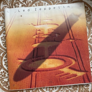 Vintage 1990 Led Zeppelin Light and Shade Music Picture History Poster Atlantic Recording Book
