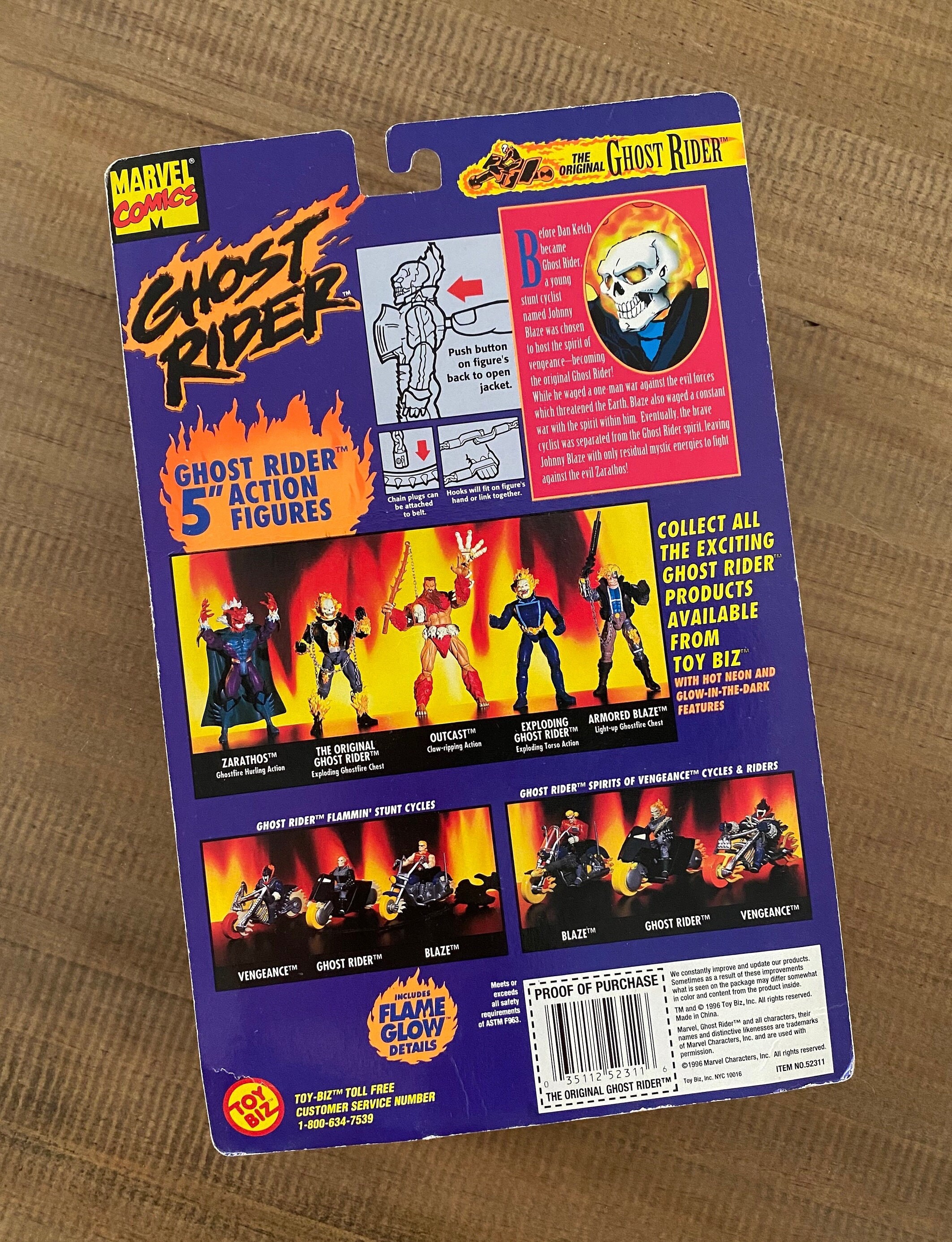 Exploding Ghost Vintage 1995 Marvel Comics Ghost Rider Exploding Ghostfire Chest Glow ...