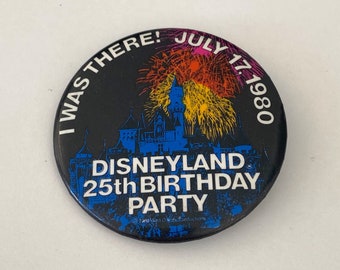 Vintage 1980 1980's I Was There July 17 1980 Birthday Party Walt Disney Productions Mickey Mouse Club Disneyland Pin