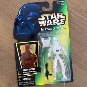 Vintage 1997 Snowtrooper With Imperial Issue Blaster Rifle Star Wars The Power of The Force Kenner Hasbro Toy Action Figure Sealed Package
