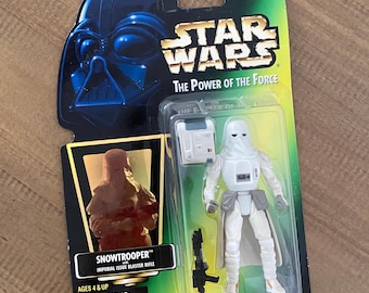 Vintage 1997 Snowtrooper With Imperial Issue Blaster Rifle Star Wars The Power of The Force Kenner Hasbro Toy Action Figure Sealed Package