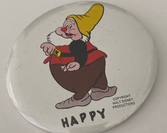 Vintage 1970's Walt Disney Productions Happy Snow White and the Seven Dwarfs Pin