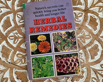 Vintage 1983 Herbal Remedies Diet Weight Loss Beauty Health Globe Mini Mag Purse Book 1980s