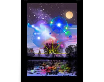18x24 Atmospheric , surreal digital art home decor