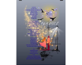 Póster de poesía visual surrealista y atmosférica de 18x24