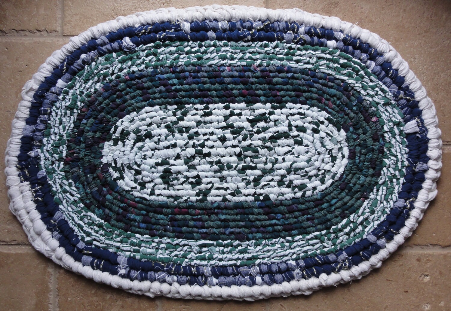 Handmade Oval Rag Rug 1 thick Cottage Chic 22.5 Etsy