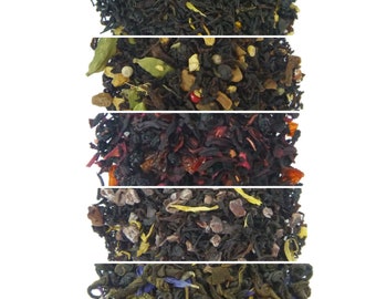 Flavor Pack - Loose Leaf Tea - Rook and Rose Teas - Tea Pack - Literary tea - black tea - green tea - caffeine free - sample pack