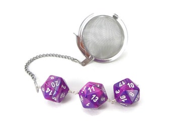 Gamer's Tea Infuser - tea infuser - tea accessory - Dice Infuser - d20 tea infuser - geeky gift - DM gift - pink & purple dice - interesting