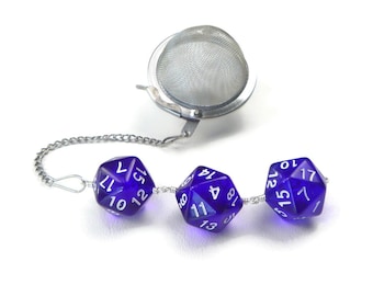 Gamer's Tea Infuser - Dice Infuser - d20 tea infuser - geeky gift - DM gift - transparent blue - interesting dice - sorcerer dice - ocean