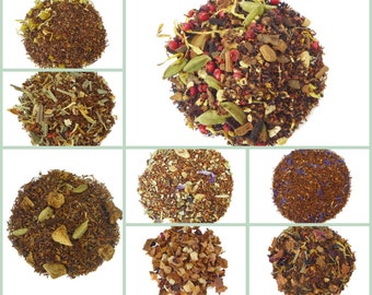 Caffeine Free Tea Grab Bag - Rooibos Tea Sample Pack - Herbal Tea samples - loose leaf tea samples - loose leaf tea gift set